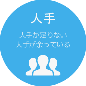 人手 人手が足りない人手が余っている